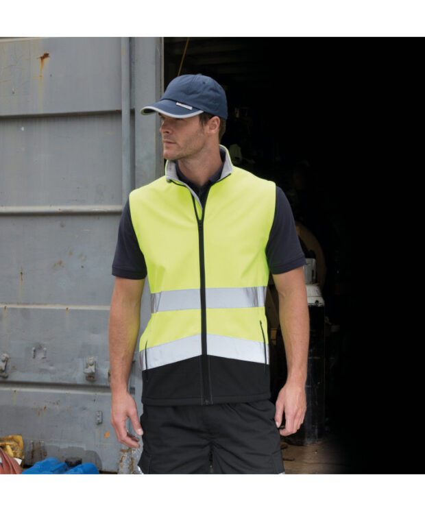 High-viz softshell vest